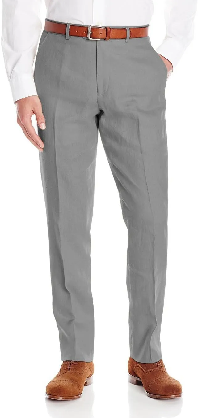 DTI GV Executive Men's Modern Fit Linen Suit 2 Button Summer Blazer with Pants