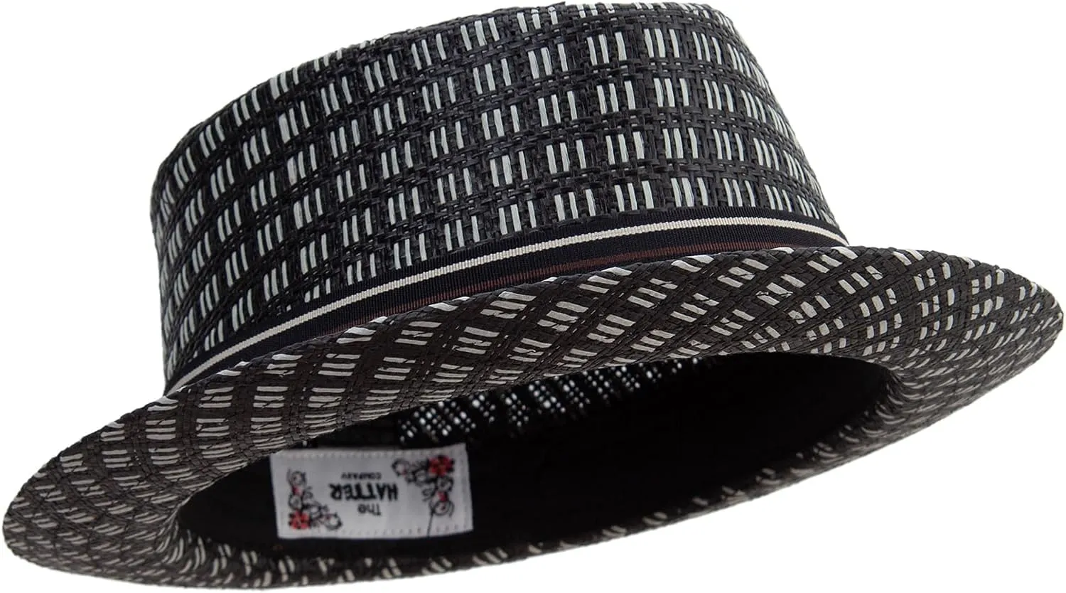 e4Hats.com Woven Paper Strae Wide Brim Porkpie Upbrim Fedora