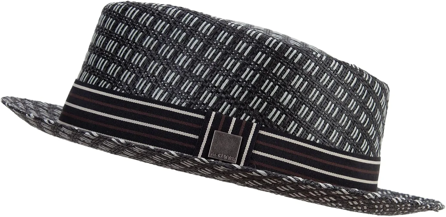 e4Hats.com Woven Paper Strae Wide Brim Porkpie Upbrim Fedora