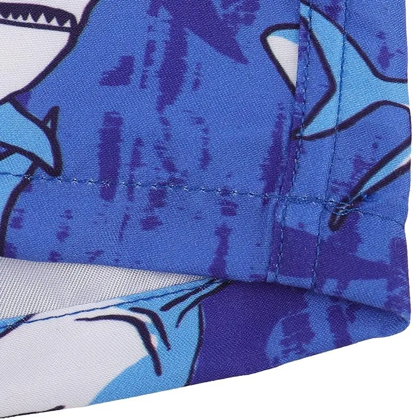 ESTAMICO Boys' Quick Dry Beach Swim Trunk Printed Board Shorts with Pockets