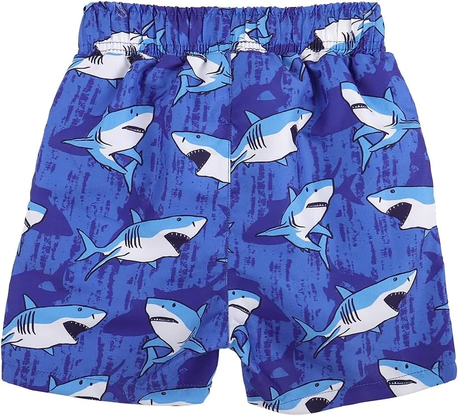 ESTAMICO Boys' Quick Dry Beach Swim Trunk Printed Board Shorts with Pockets