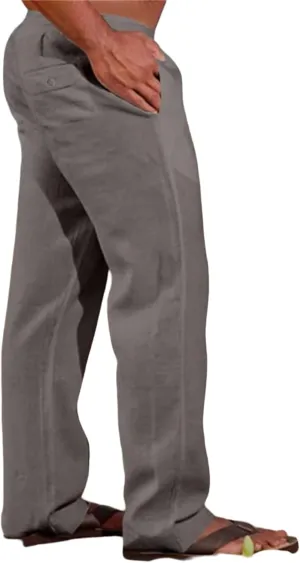 evzosrz Mens Casual Pants Loose Fit Elastic Waist Lightweight Drawstring Straight Pant Beach Yoga Fall Solid Trousers