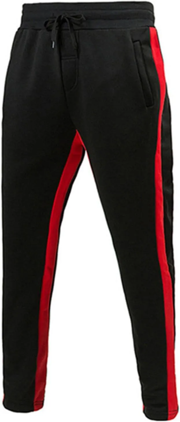Fleece Lined Sweatpants Men Open Bottom Pull On Loose Fit Joggers Lightweight Athletic Lounge Pants with Pockets