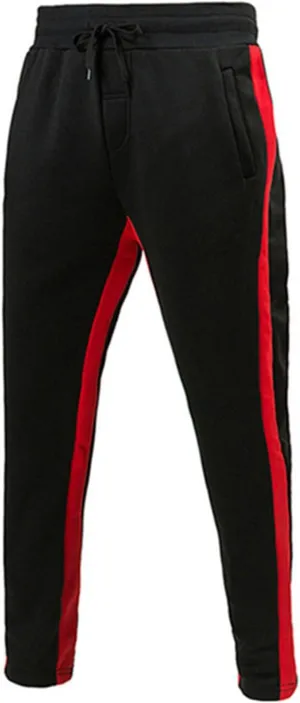 Fleece Lined Sweatpants Men Open Bottom Pull On Loose Fit Joggers Lightweight Athletic Lounge Pants with Pockets