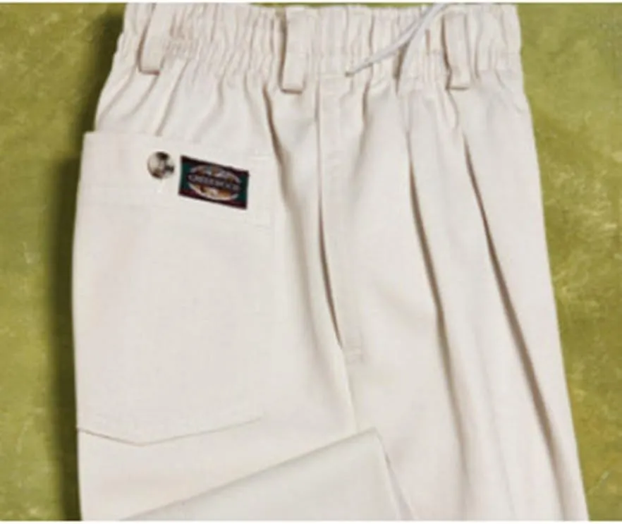 Full Elastic Waist Twill Pants for Big and Tall Mens - 100% Pure Cotton