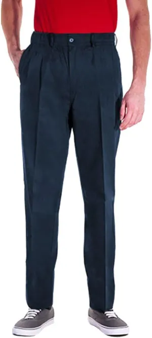 Full Elastic Waist Twill Pants for Big and Tall Mens - 100% Pure Cotton