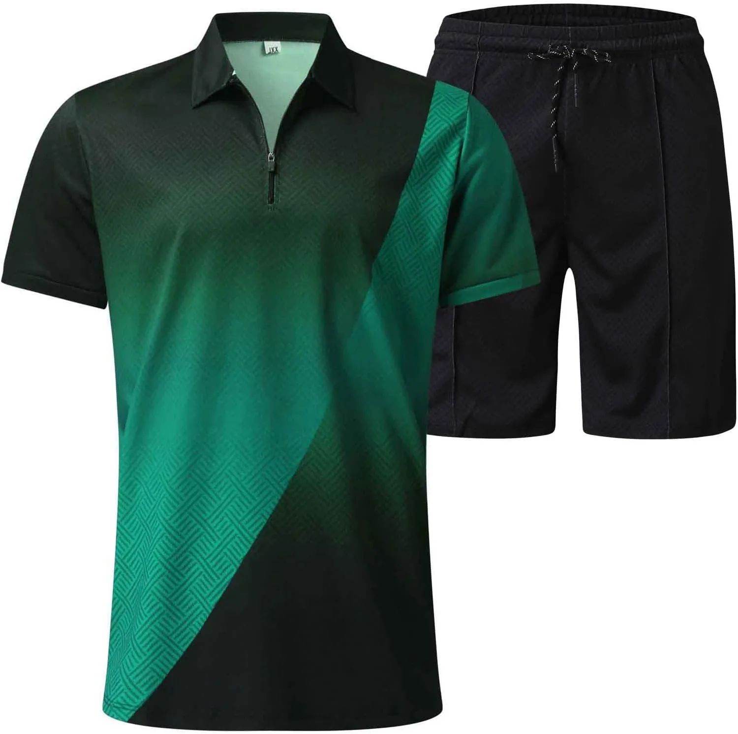 Fxbar Mens Summer Beach Outfits 2 Piece Short Sleeve Shirts and Shorts Texture Linen Vacation Sets for Men 2025