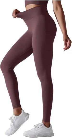 FZVYD High Waisted Leggings for Women Full Length Capri Soft Yoga Pants for Workout Athletic High Waist Tummy Control Tights