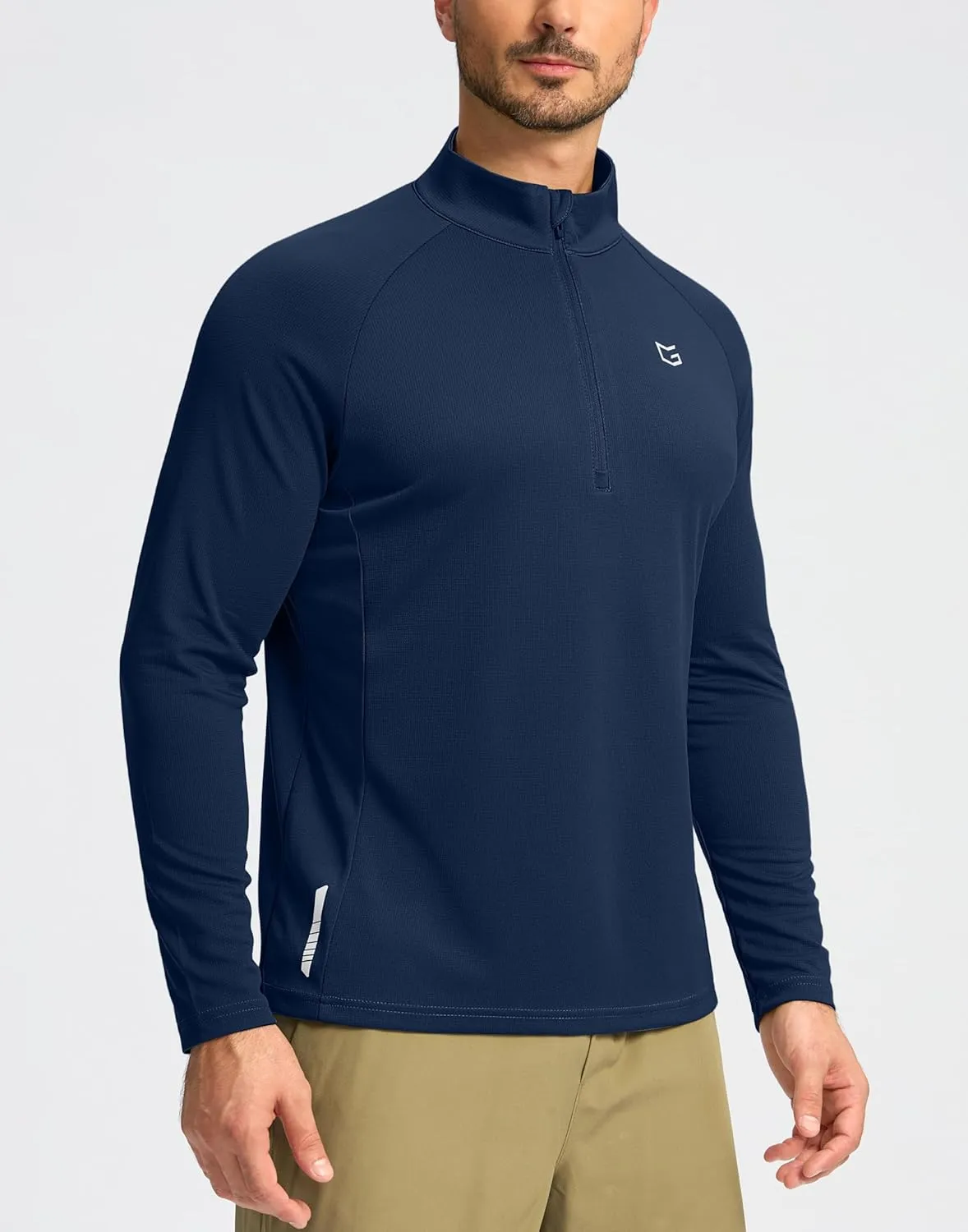 G Gradual Men's Running Shirts Long Sleeve Athletic Shirt Lightweight Quick Dry Quarter Zip Pullover for Men Workout Gym Golf