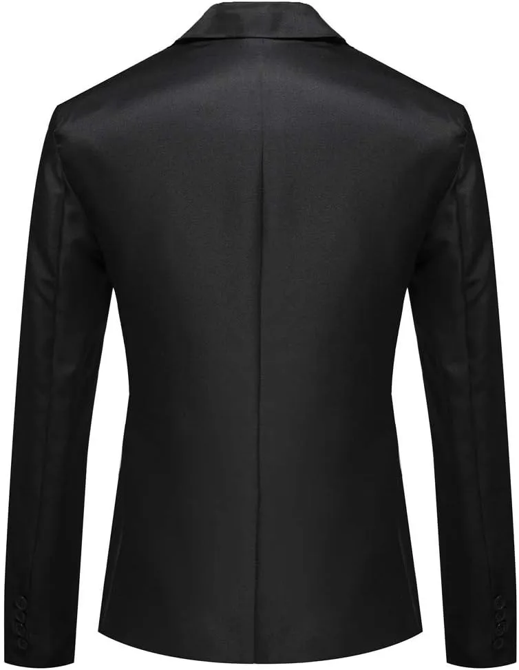 GATMSTA Men's Notch Lapel Slim Fit Suit Blazers One Button Wedding Prom Jackets