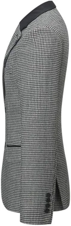 GATMSTZ Men's Notch Lapel Houndstooth Suit Blazers Slim Fit Wedding Prom Jackets