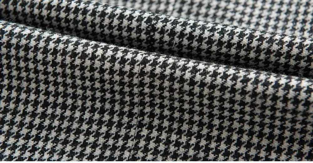 GATMSTZ Men's Notch Lapel Houndstooth Suit Blazers Slim Fit Wedding Prom Jackets