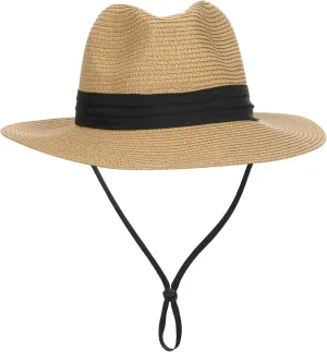 Girls-Boys Straw-Beach-Hat Summer Floppy Wide-Brim-Fedora Sun-Protection Panama Straw Hat for Kids 5-9Years