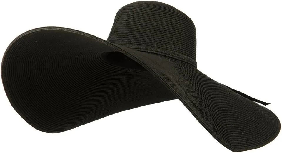 Jeanne Simmons 8 Inch Flat Wide Brim Hat with Self-tie