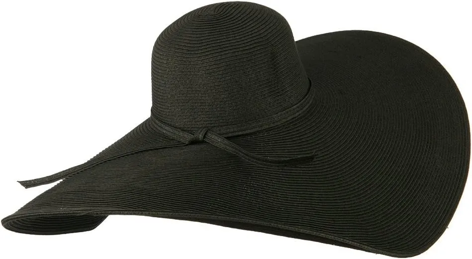 Jeanne Simmons 8 Inch Flat Wide Brim Hat with Self-tie