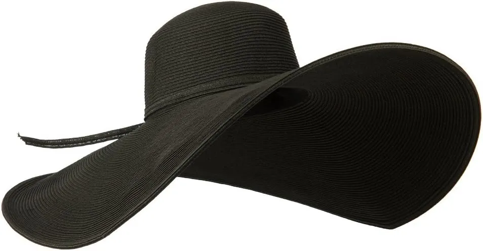 Jeanne Simmons 8 Inch Flat Wide Brim Hat with Self-tie