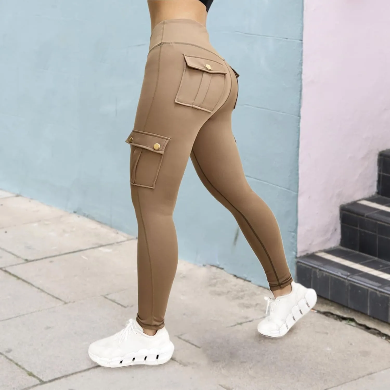LCMTWX Leggings for Women Stretch High Hip Waist Biker Fitness Yoga Wrinkled Pants Yoga Pants Yoga Leggings Lined Thermal
