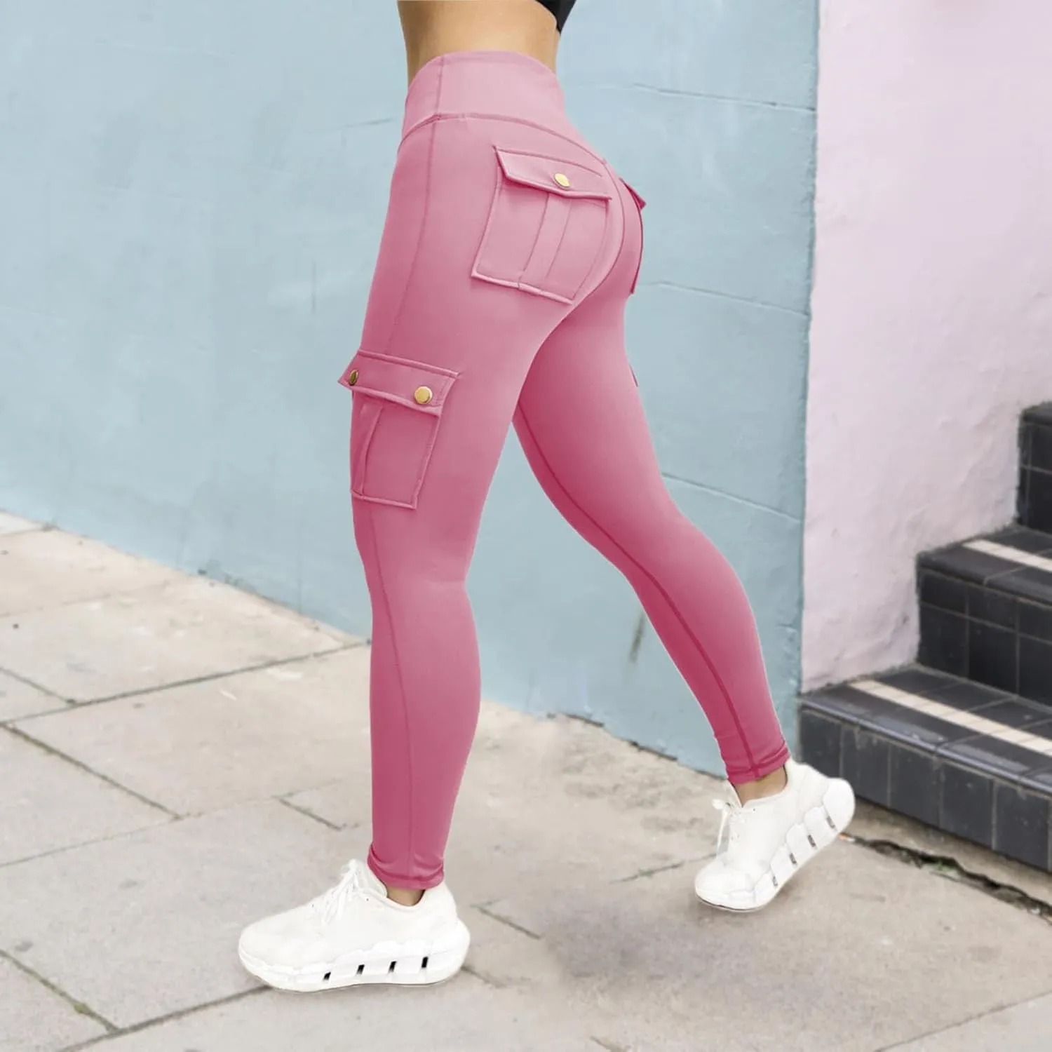 LCMTWX Leggings for Women Stretch High Hip Waist Biker Fitness Yoga Wrinkled Pants Yoga Pants Yoga Leggings Lined Thermal