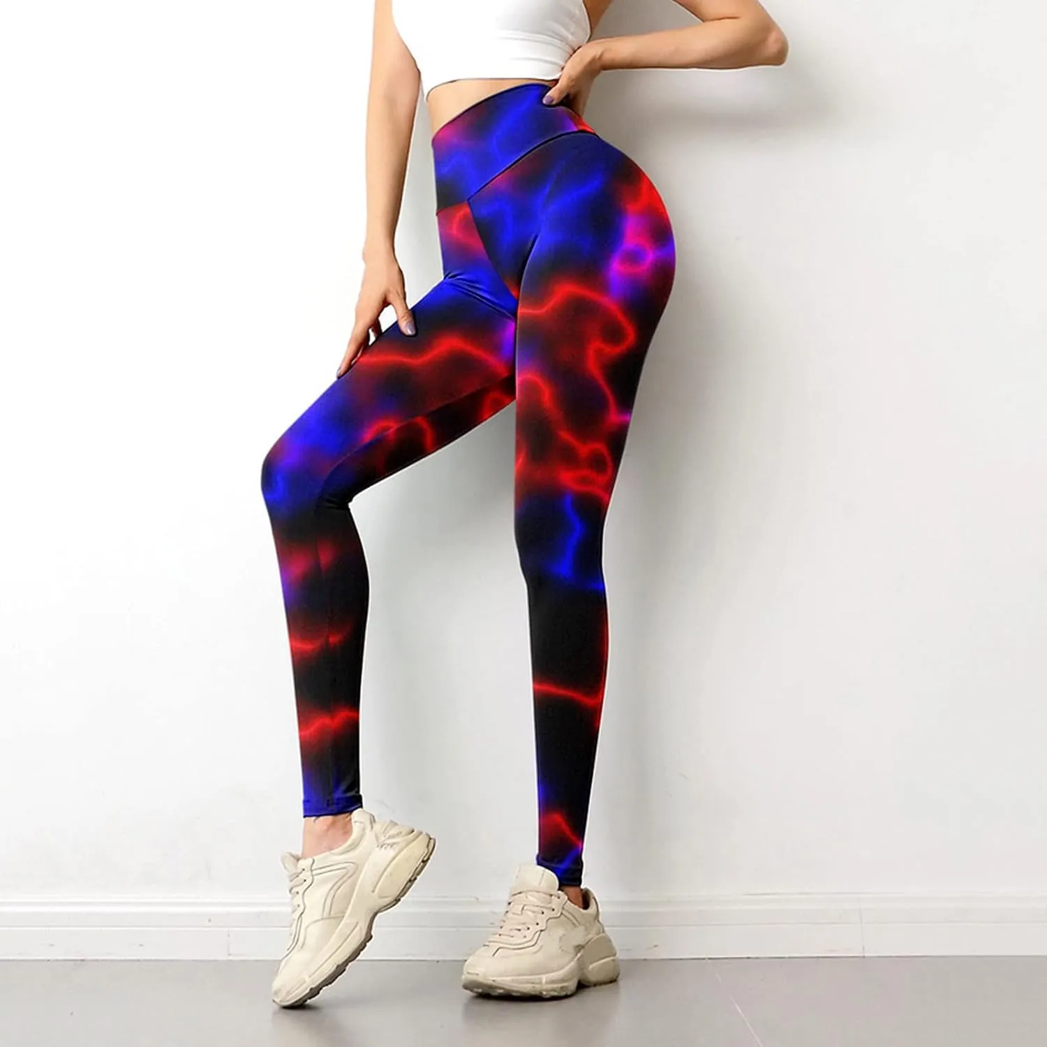 LCMTWX Yoga Leggings Leggings Slimming Print Booty Women's Tummy Running Yoga Workout Running Pilates Pants Pants Yoga