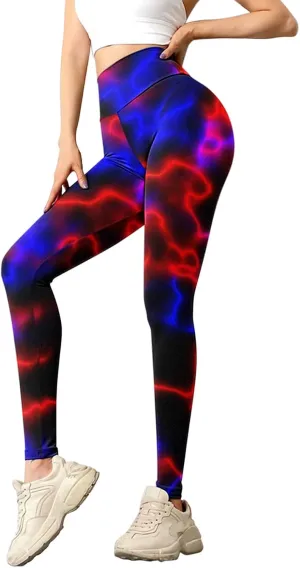 LCMTWX Yoga Leggings Leggings Slimming Print Booty Women's Tummy Running Yoga Workout Running Pilates Pants Pants Yoga