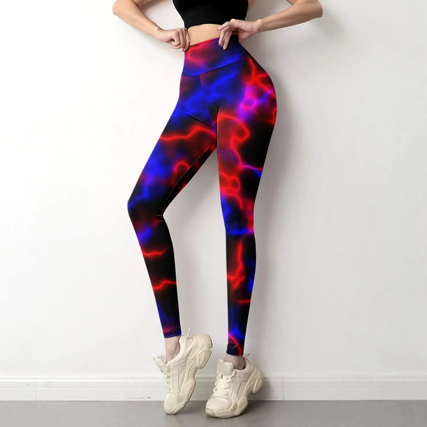 LCMTWX Yoga Leggings Leggings Slimming Print Booty Women's Tummy Running Yoga Workout Running Pilates Pants Pants Yoga