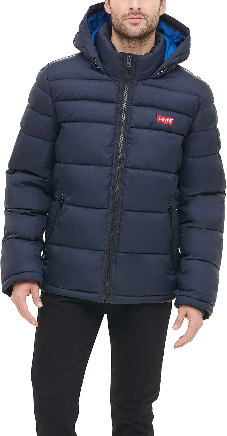 Levi's Men's Mid-Length Quilted Performance Hoody Puffer Jacket