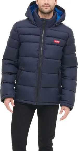 Levi's Men's Mid-Length Quilted Performance Hoody Puffer Jacket