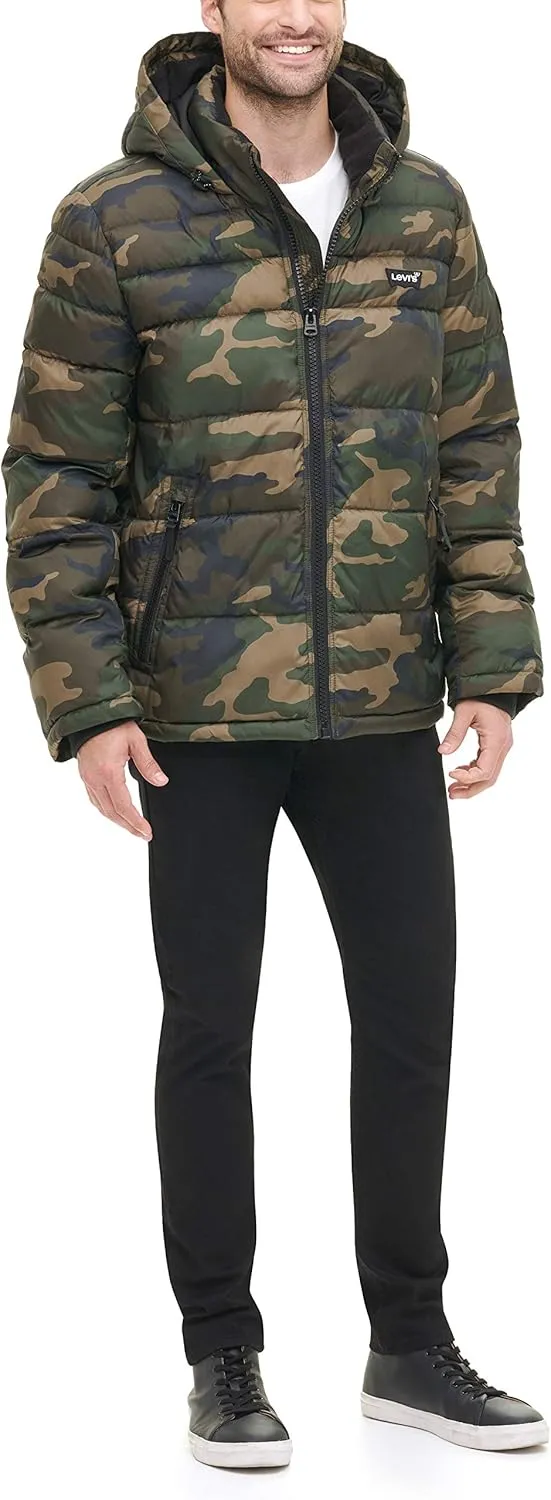 Levi's Men's Mid-Length Quilted Performance Hoody Puffer Jacket