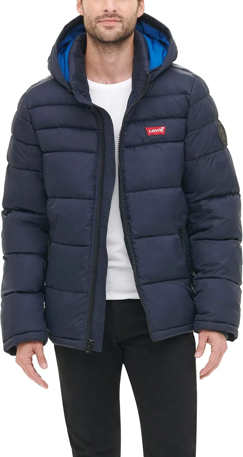 Levi's Men's Mid-Length Quilted Performance Hoody Puffer Jacket