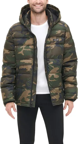 Levi's Men's Mid-Length Quilted Performance Hoody Puffer Jacket