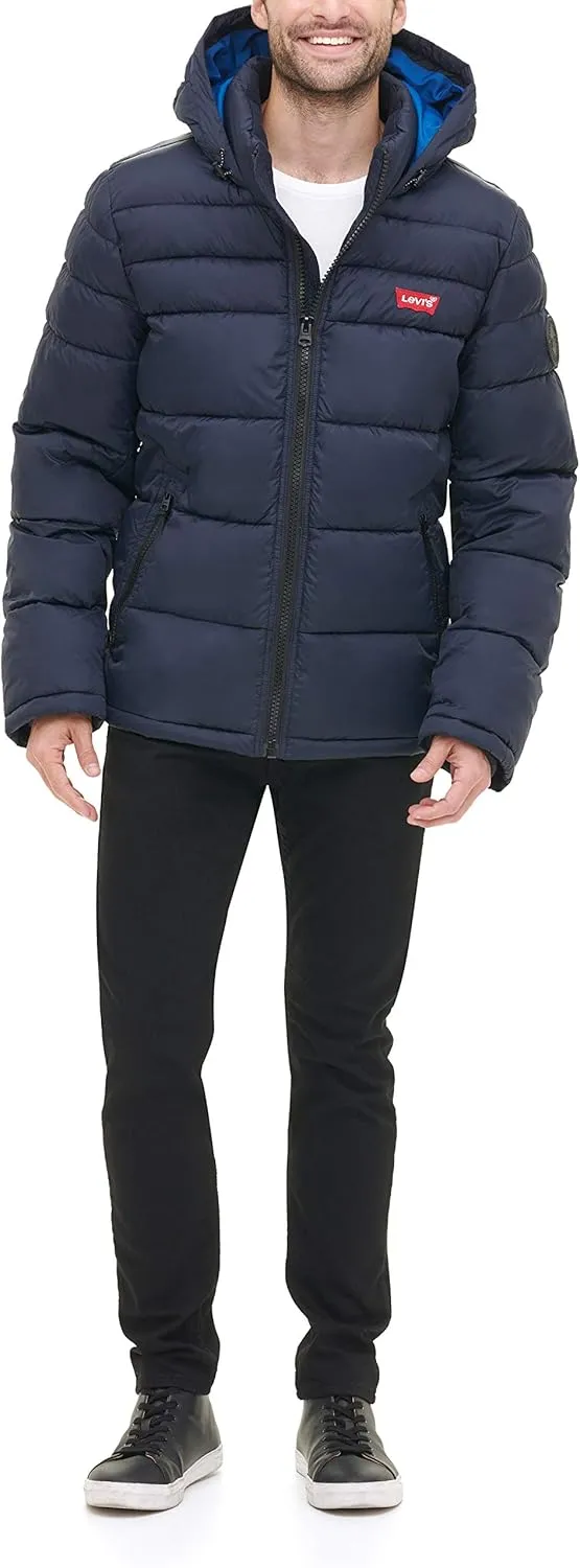 Levi's Men's Mid-Length Quilted Performance Hoody Puffer Jacket