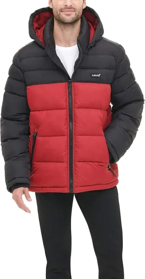 Levi's Men's Mid-Length Quilted Performance Hoody Puffer Jacket