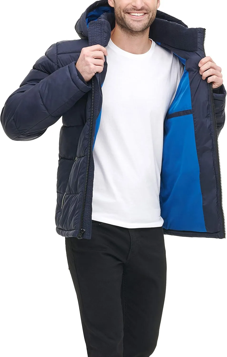 Levi's Men's Mid-Length Quilted Performance Hoody Puffer Jacket