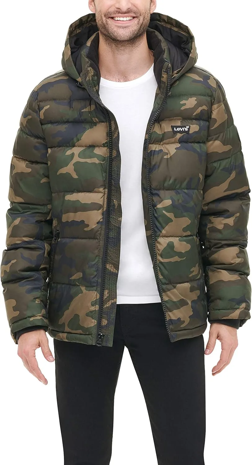 Levi's Men's Mid-Length Quilted Performance Hoody Puffer Jacket