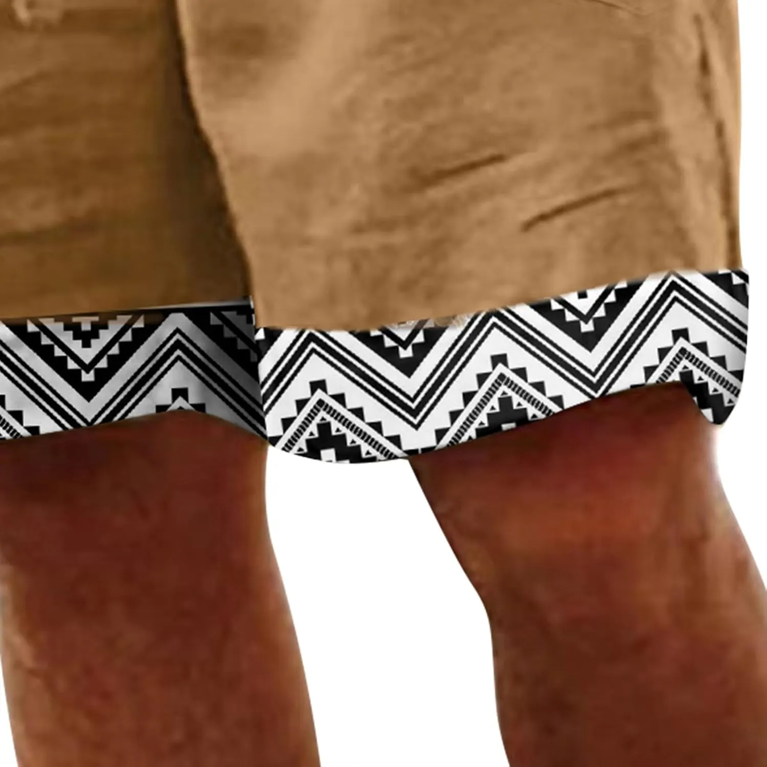 Linen Shorts for Men 11 Inch 3D Coconut Tree Printed Beach Trendy Shorts White Linen Shorts Men Big and Tall Mens