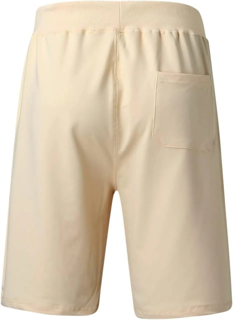 Linen Shorts for Men, Mens Casual Soft Linen Long Shorts Knee Length Sport Drawstring Running Lounge Shorts Capri Pant