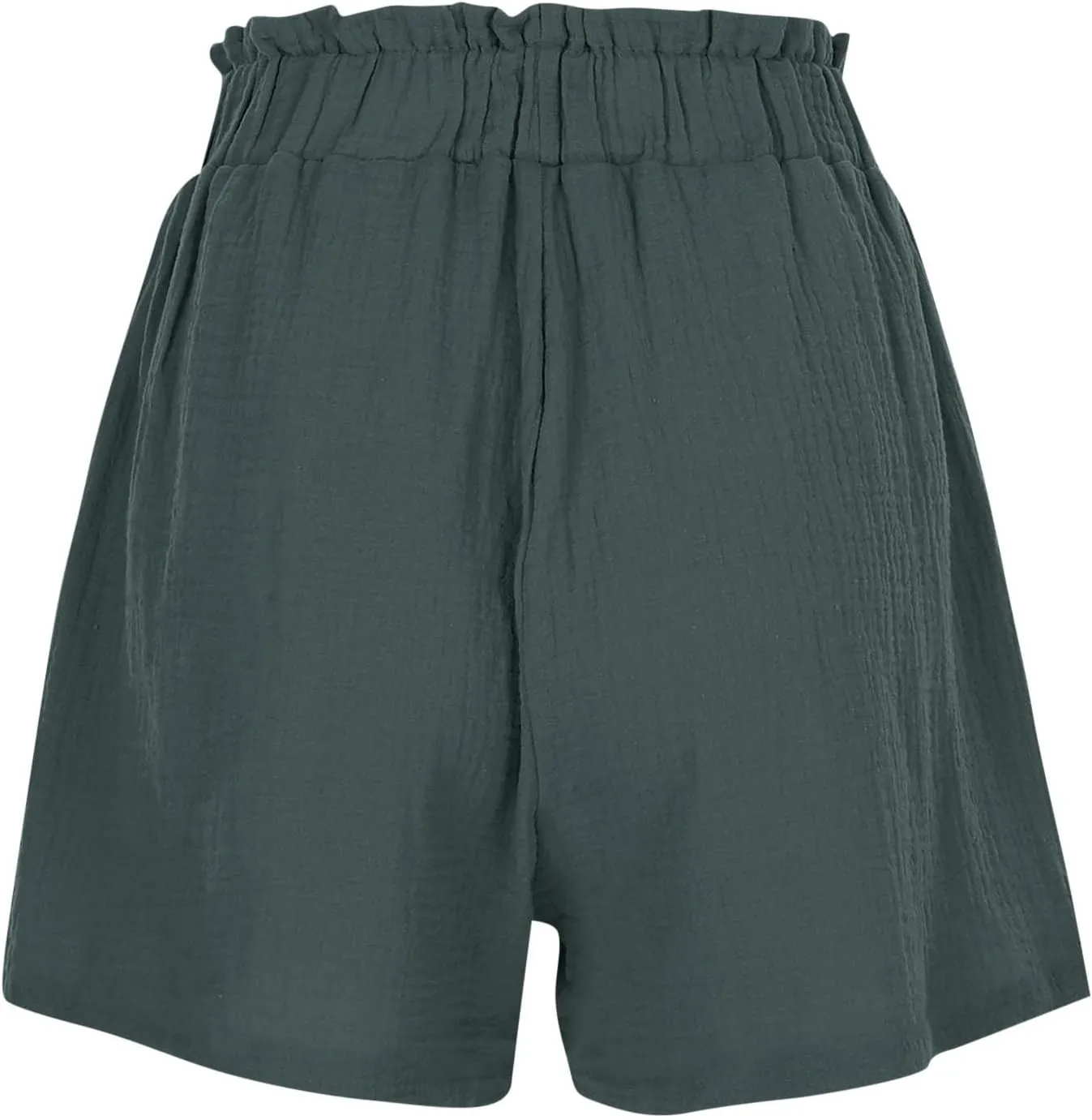 Linen Shorts for Women High Waisted Elastic Waist Summer Beach Shorts Casual Short Pants with Pockets