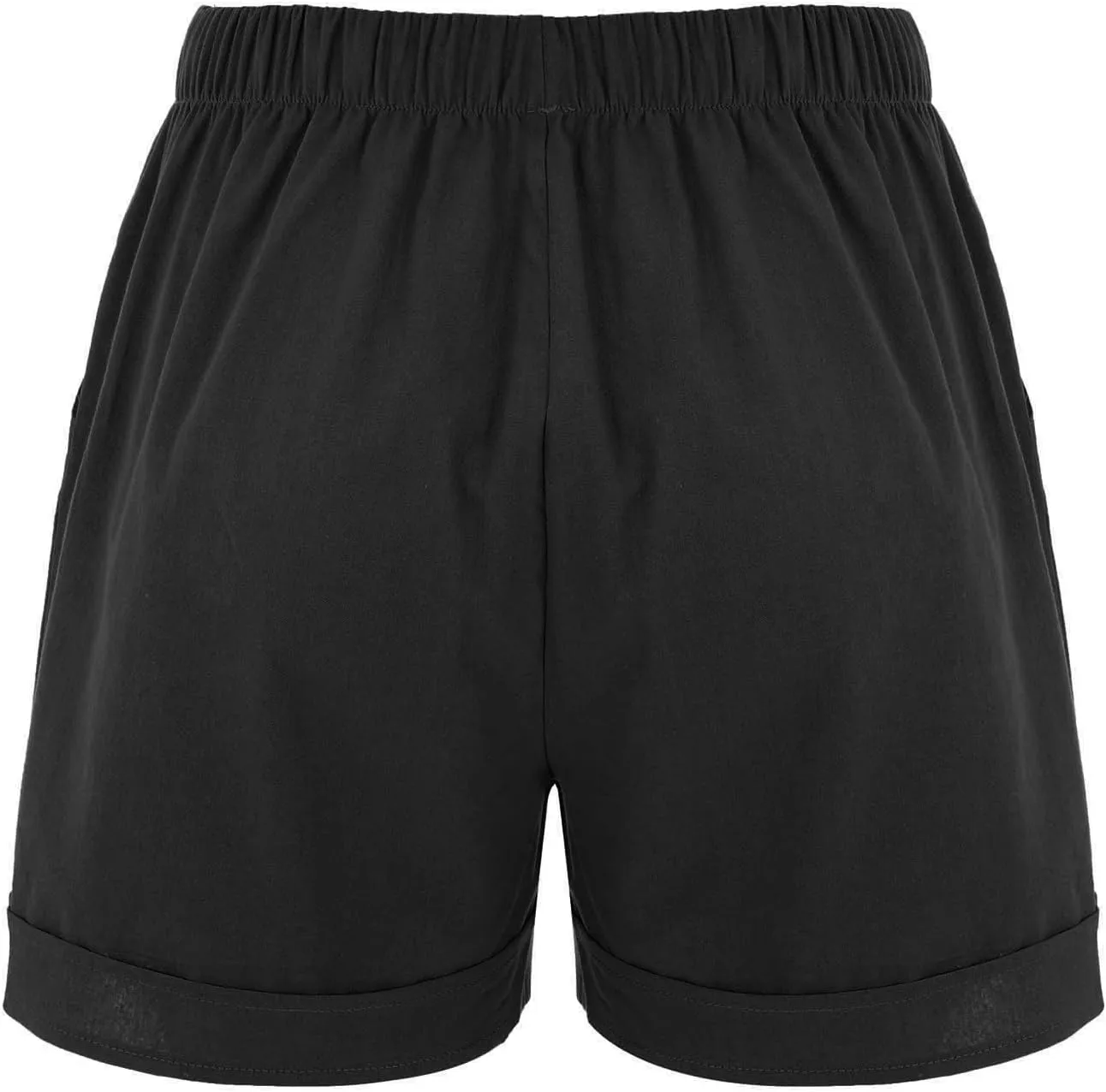 Linen Shorts for Women Summer Casual Drawstring Elastic Waist Lightweight Beach Vacation Lounge Shorts with Pockets