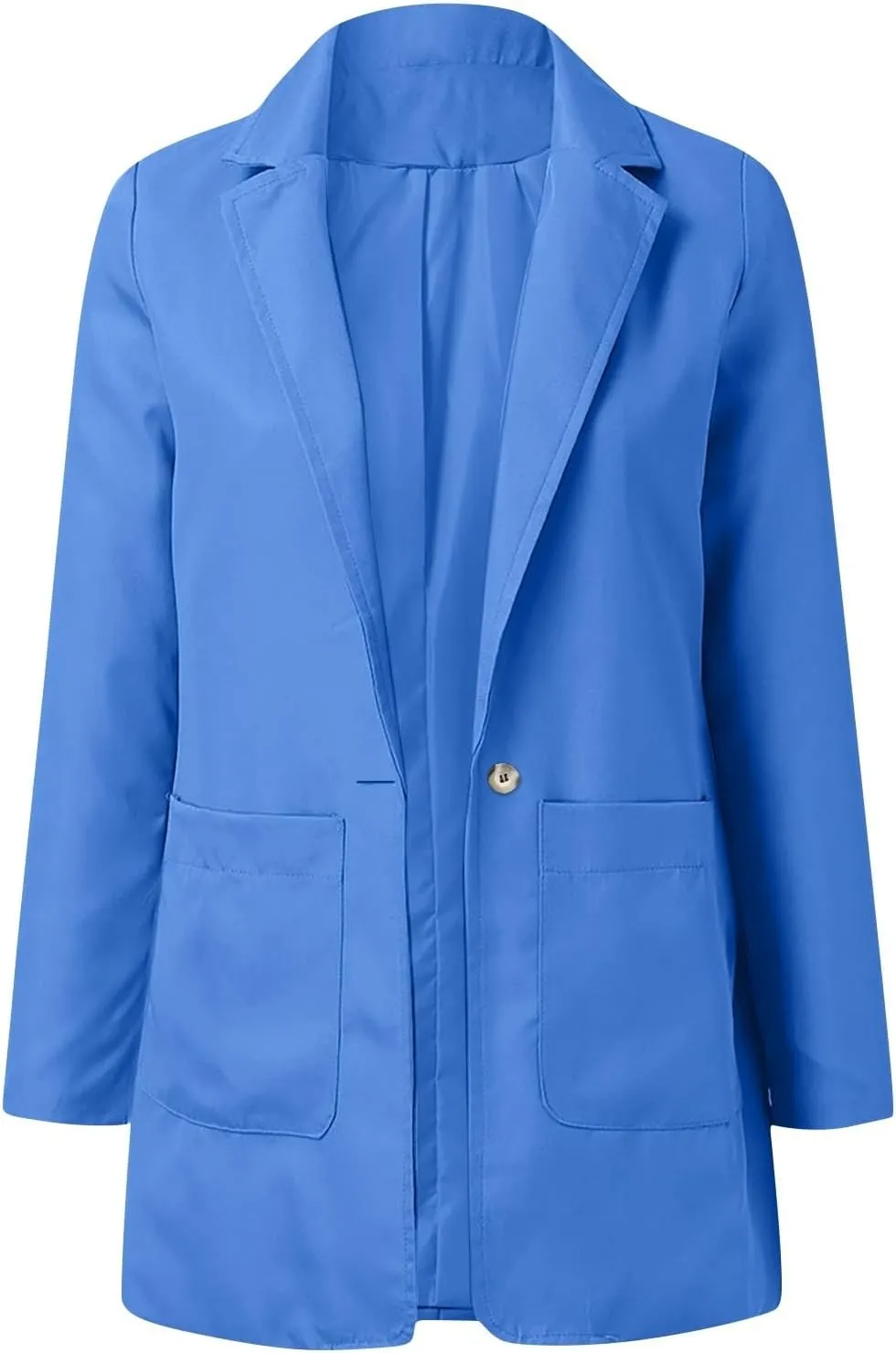Long Blazers for Women Business Casual Comfy Slim Fit Suit Jacket Single Breasted Work Fall Blazers Jacket with Pocket