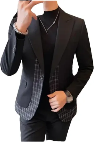 Men Classic Business Suit Jacket Slim Fit Coat Men's Wedding Prom Party Performance Dress Blazers