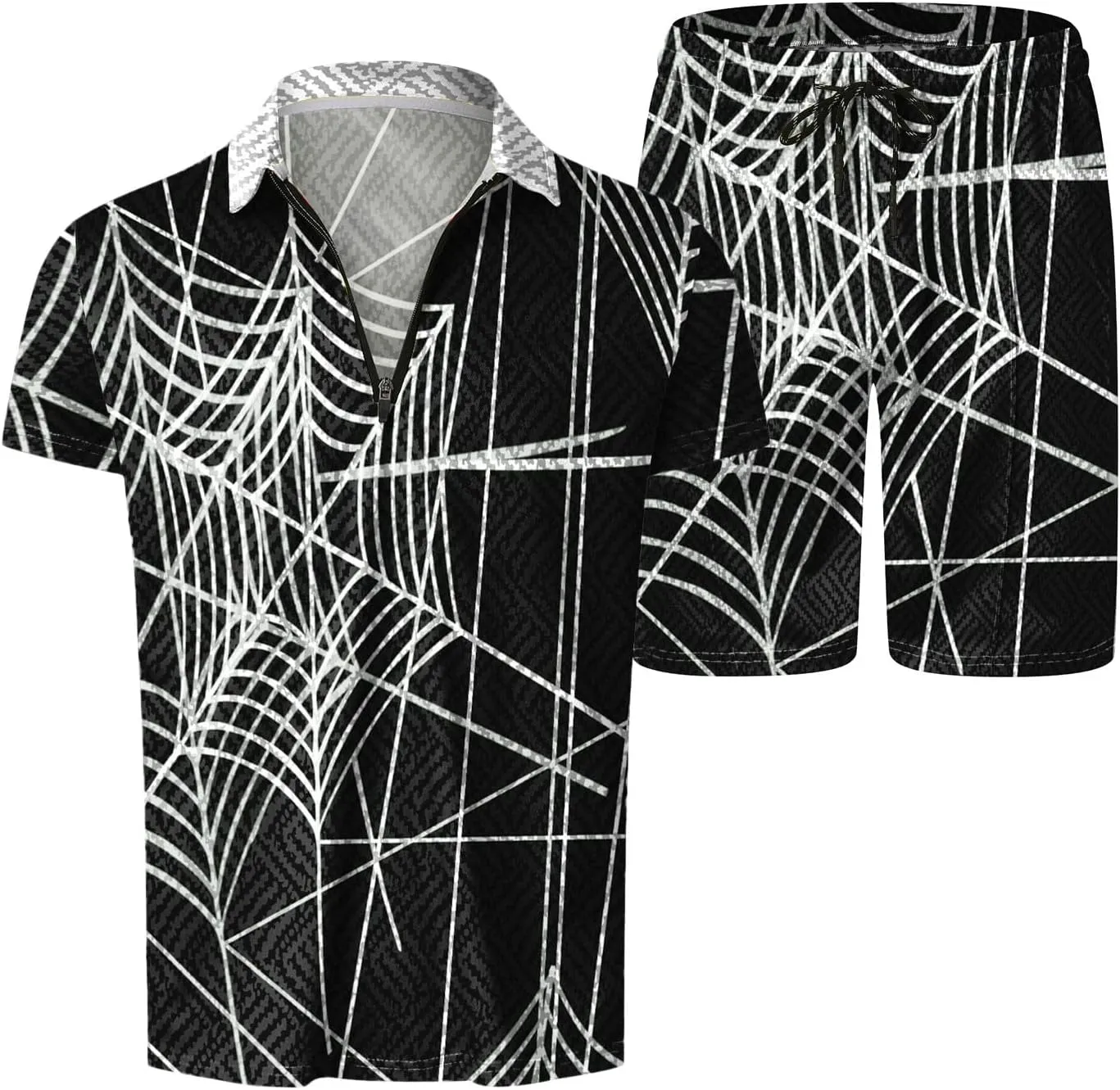 Mens 2-Piece Casual Summer Outfit Polo Shirt and Shorts Set for Beach Sport Set for Men