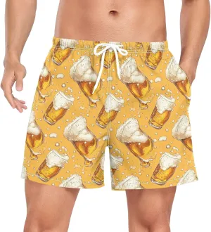 Men's Athletic Shorts Beers Printed 2 in 1 Quick Dry Workout Gym Running Shorts for Men S-XXL