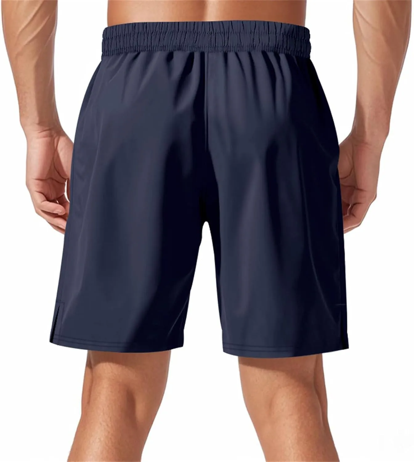 Mens Athletic Shorts Elastic Waist Quick Dry Running Short with Pockets Fluorescent Stretch Workout Shorts for Night Run