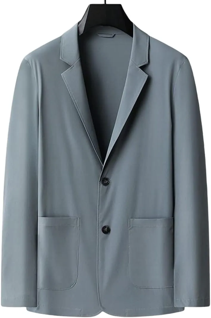 Mens Blazer Ice Silk Men Suit Sport Coat Lightweight Business Casual Blazers Two Buttons Slim Fit Coat for Men