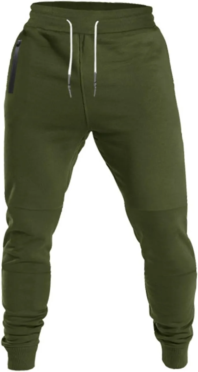 Men's Casual Cargo Pants for Hiking Running Outdoor Drawstring Joggers Sweatpants Sports Tapered Jogging with Pocket