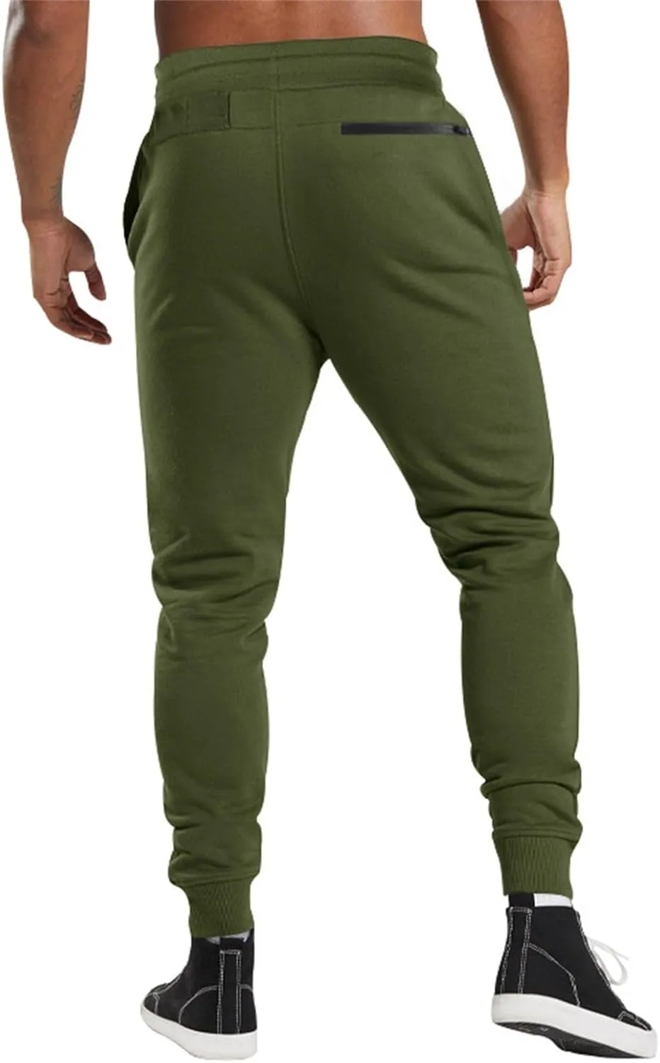Men's Casual Cargo Pants for Hiking Running Outdoor Drawstring Joggers Sweatpants Sports Tapered Jogging with Pocket