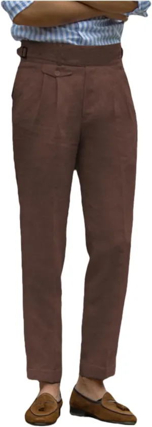 Men's Casual Linen Pant Modern Fit Hemmed Pant Summer Beach Loose Trousers