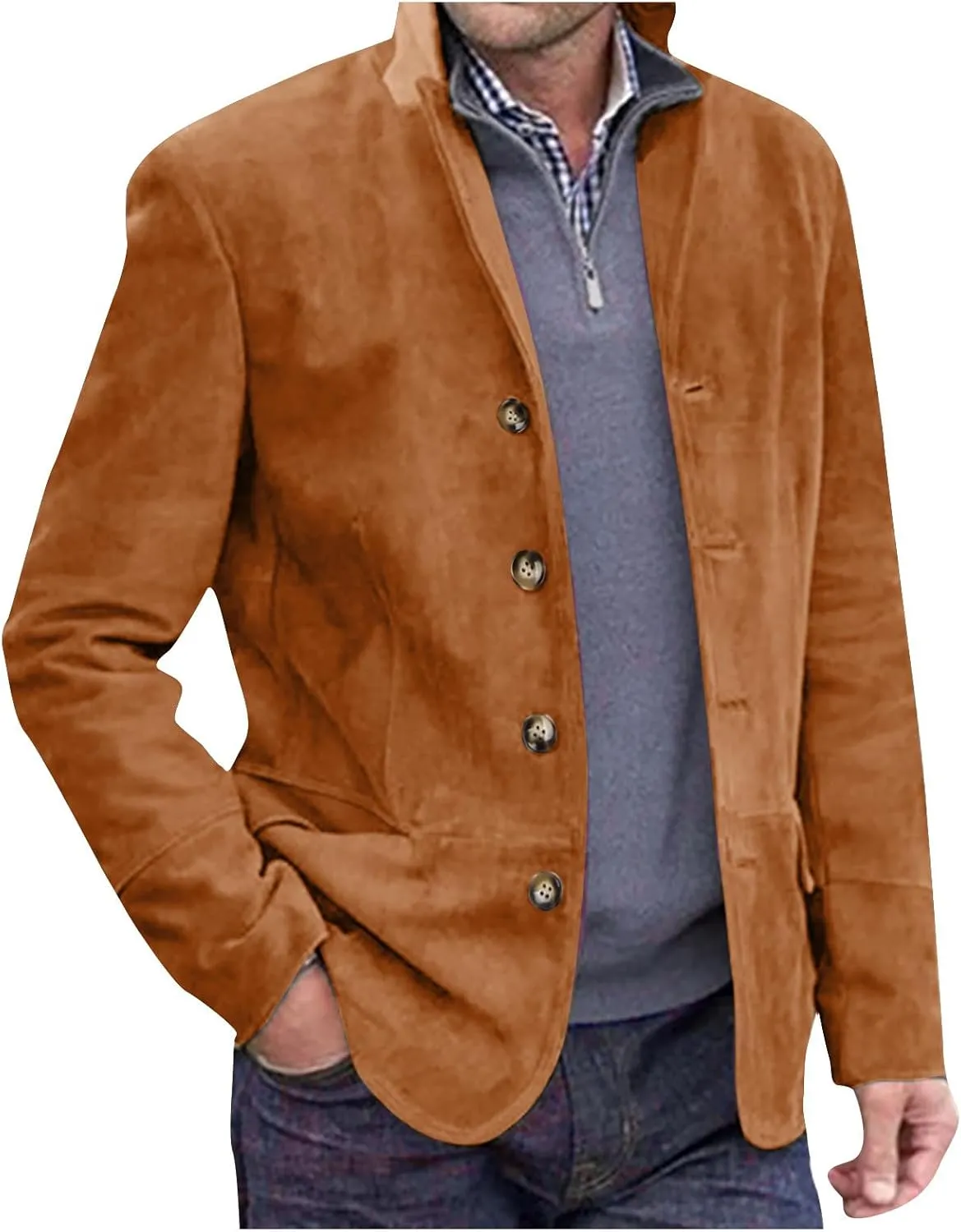 Men's Classic Blazer Slim Fit Sport Coats Business Casual Notched Lapel Suit Jacket Fashion Lightweight Vintage Blazers