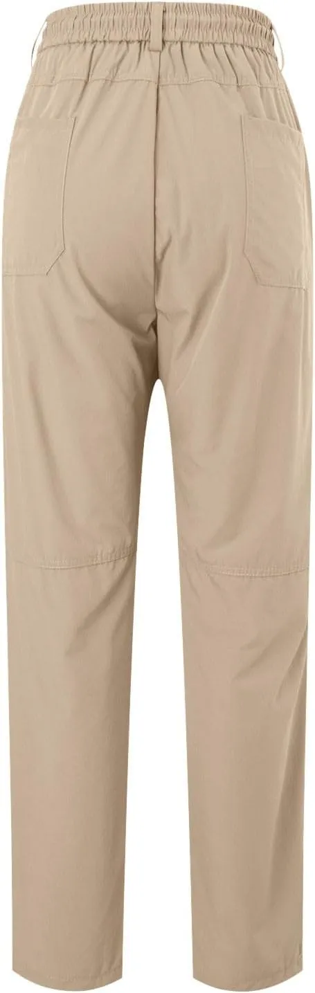 Mens Corduroy Pants Elastic Waist Drawstring Casual Loose Straight Leg Hiking Trousers Slim fit Slacks with Pockets