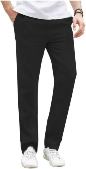 Mens Cotton Linen Pants Fit Dress Pants Work Business Casual Pants